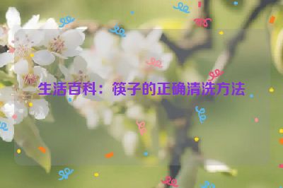 生活百科：筷子的正确清洗方法